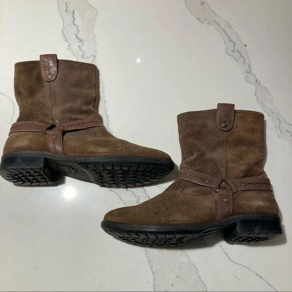 GEOX Sz 39 Suede Moto Style Mid-Calf Breathable Sole Boots - Picture 3 of 9